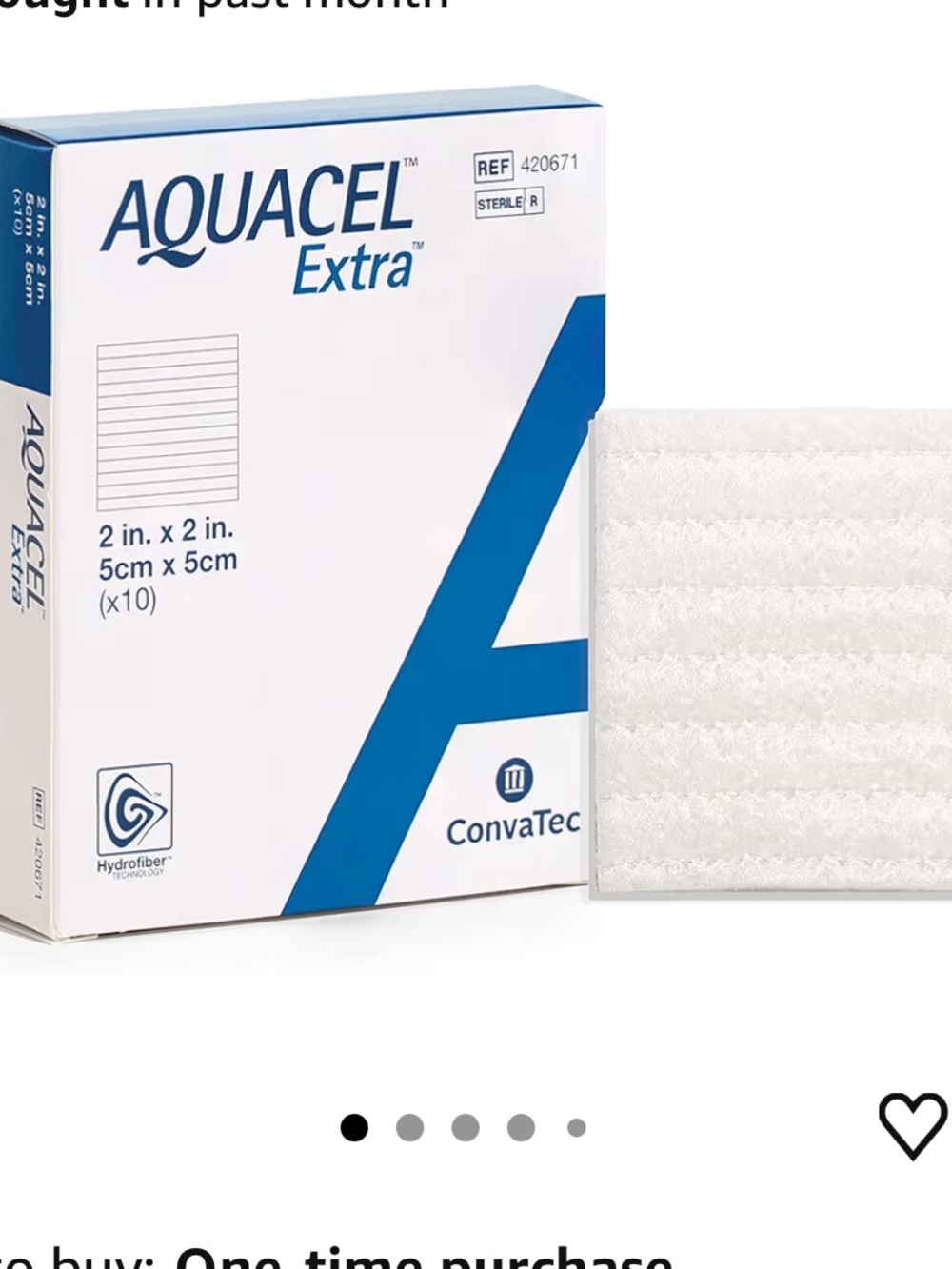Aquacel Extra Improved Hydrofiber Dressing 2"x2" Box of 10 dressings